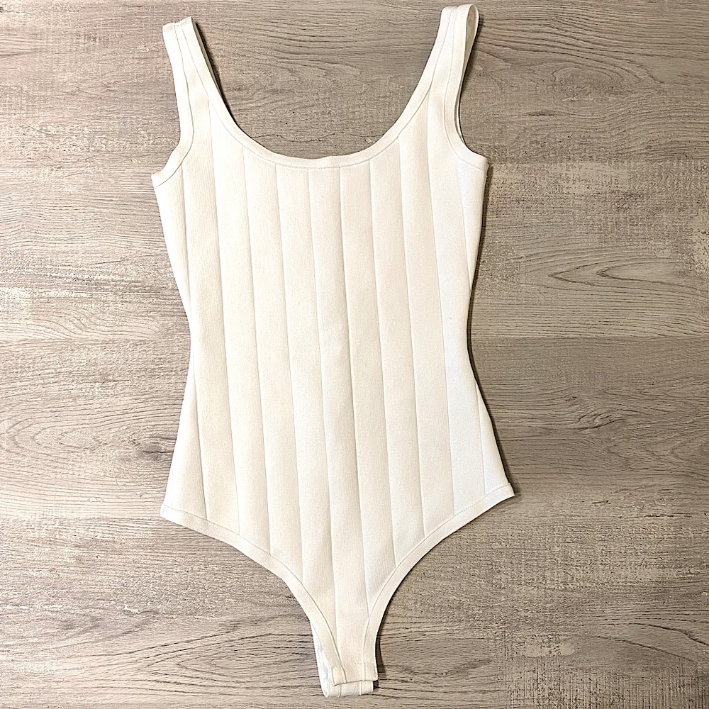 Fashion Nova Bandage Bodysuit White Size S NWOT